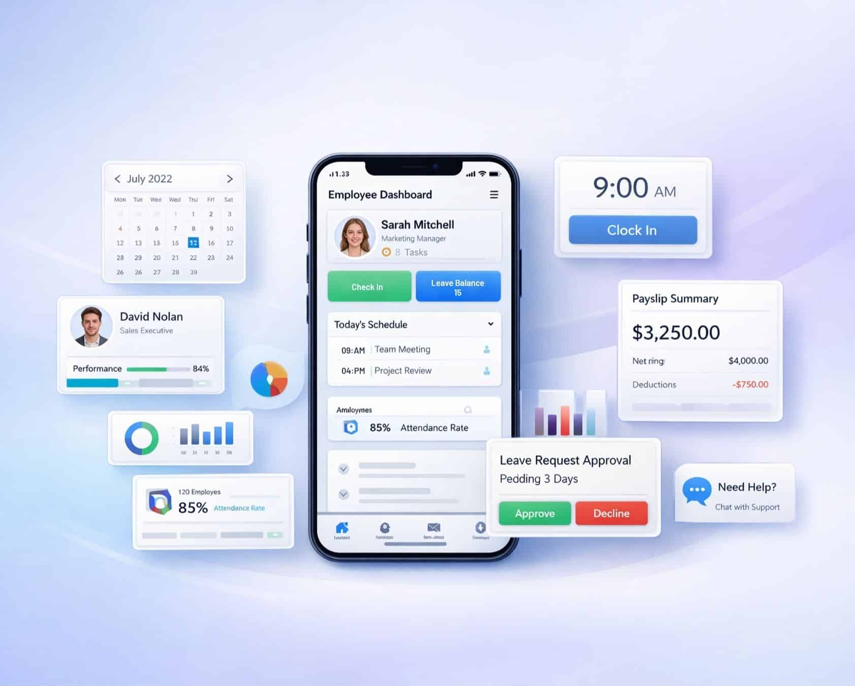 HR Mobile App Features