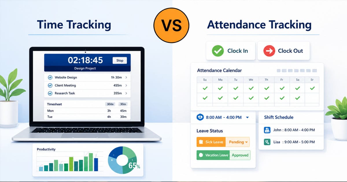 Time Tracking vs Attendance Tracking