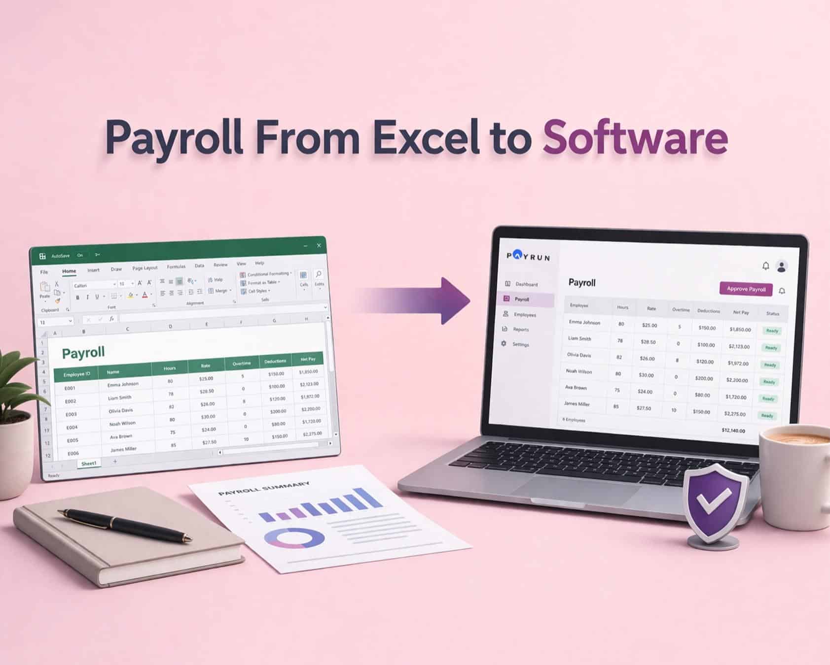 payroll from excel to software